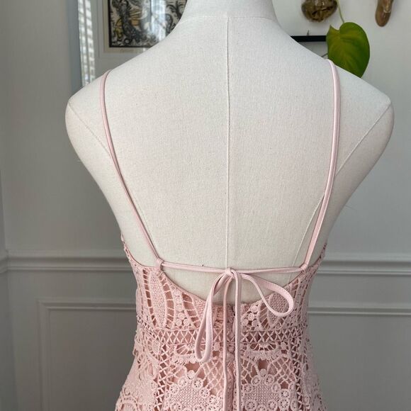 J.O.A. Ballet Blush Pink Crochet Lace Dress XS - Picture 6 of 8